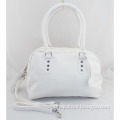 city fashion pure white PU leather woman handbag shenzhen factory